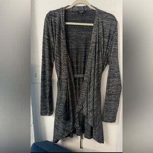 Vera Wang Gray Open-Front Sweater